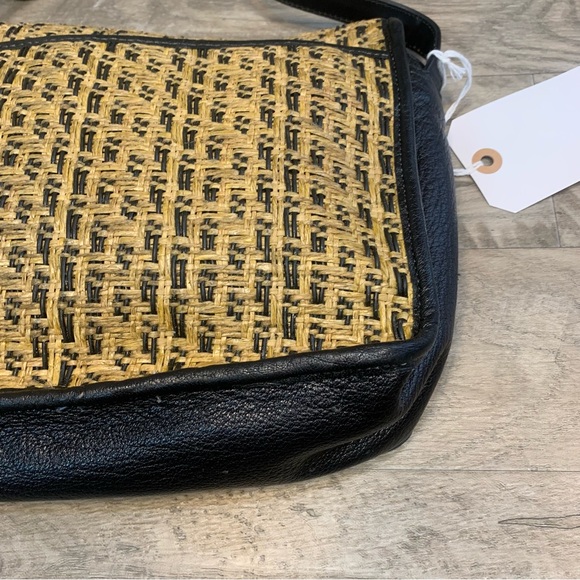 Carlos Falchi Multi Media Straw Flap Over Crossbody Bag - Picture 6 of 11